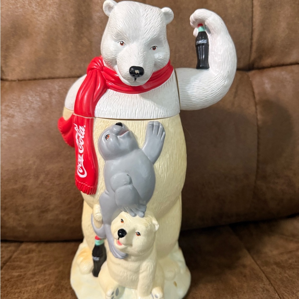 Vintage Coca-Cola Big Sipper White Polar Bear Coke Bottle 10” Tall 65006